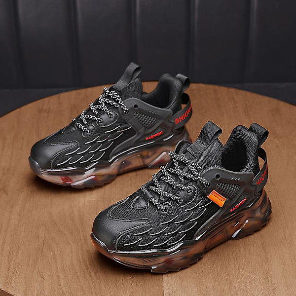 Barn Sneakers Pojkar Basketskor Halkfria Barn Sportskor 3Ba9016 Black 32