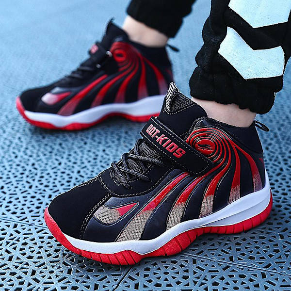 Basketskor för barn Mode Halkfria sneakers Sportskor som andas 3987Em BlackRed 37