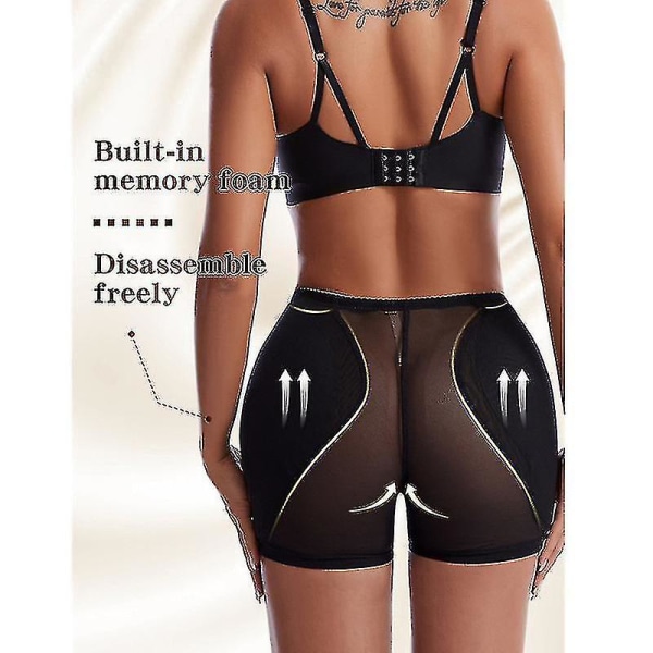 Kvinnors Butt Lifter Shapewear Hip Pads Enhancer Trosor Shaper Boyshort BLACK 5XL