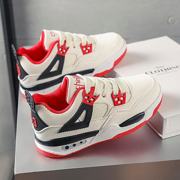 Barn Sneakers Andas Pojkar Flickor Skateboard Skor Löparskor Yj999 WhiteRed 31