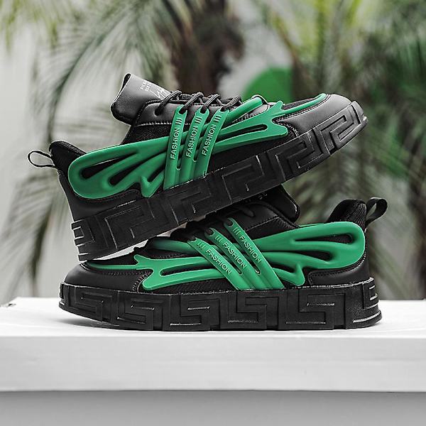 Herrsneakers Andas löparskor Mode Sportskor 3B0335 BlackGreen 41