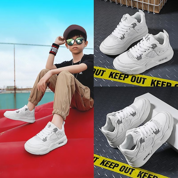Barnskor Andas halkfria skor Sneakers Löparskor för barn H919 White 29