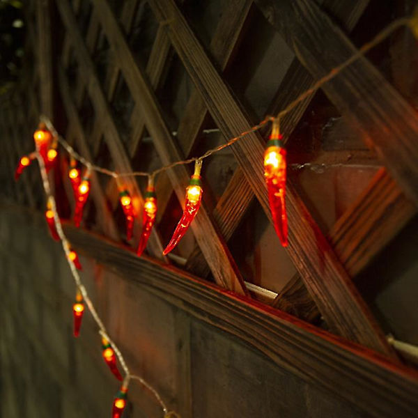 Ghyt 23ft 50led Solar Garden Chili Lights Outdoor, Red Chili Pepper String Lights-vattentät Led Kit