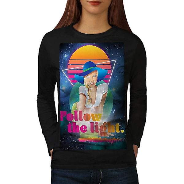 T-shirt med långa ärmar för tjejer i rymden Mode för kvinnor M