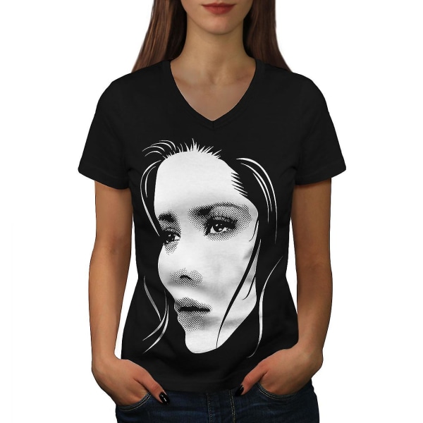 Girl Face Snygg T-shirt för kvinnor 3XL