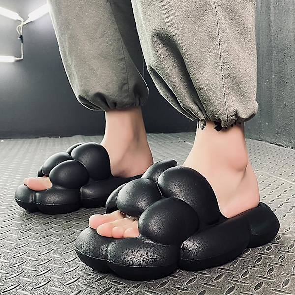 Strandtofflor för män Modesandaler Utomhus Halkfria inomhusskor 3B5024 Black 40-41