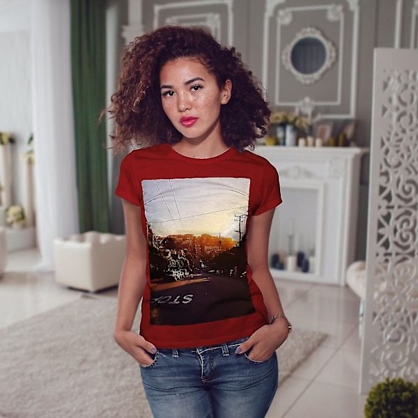 Sunset Hill Street T-shirt för kvinnor M
