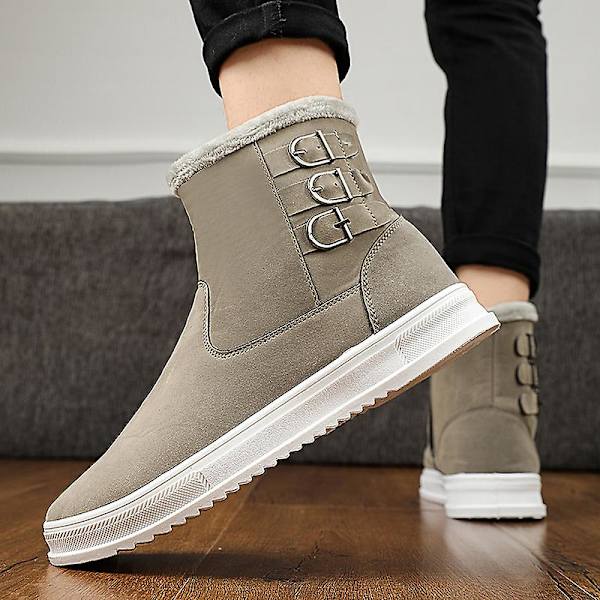 Snöstövlar för män varma ankelstövlar Anti-halk vinter utomhus casual 2Lk6308 Gray 41
