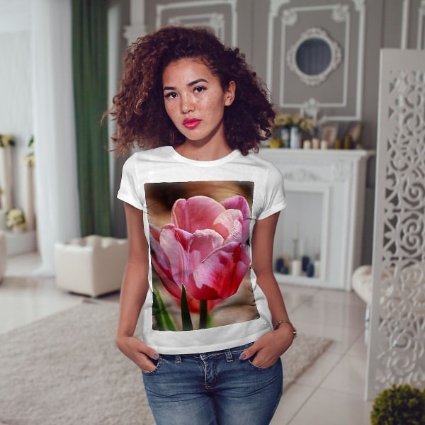 Sommarblomma Sol Kvinnor Whitet-shirt L