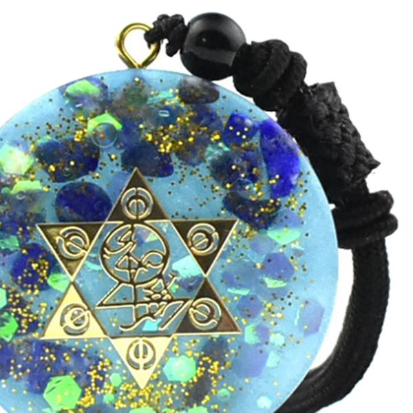 2x Sri Yantra Geometry Energy Halsband Crystal Orgone Pendant Helig Meditaion Avslappningssmycken För Barn Vuxna
