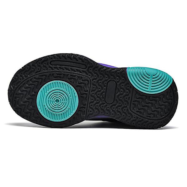 Basketskor för barn Mode Pojkar Flickor Sneakers Andas Sportskor 2210 BlackPurple 34
