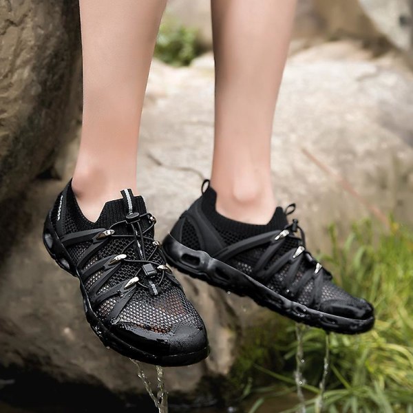 Vandringsskor för män Trailrunning Skor Halksäkra Fitness Walking Jogging Sneakers 3C2028 Black 40