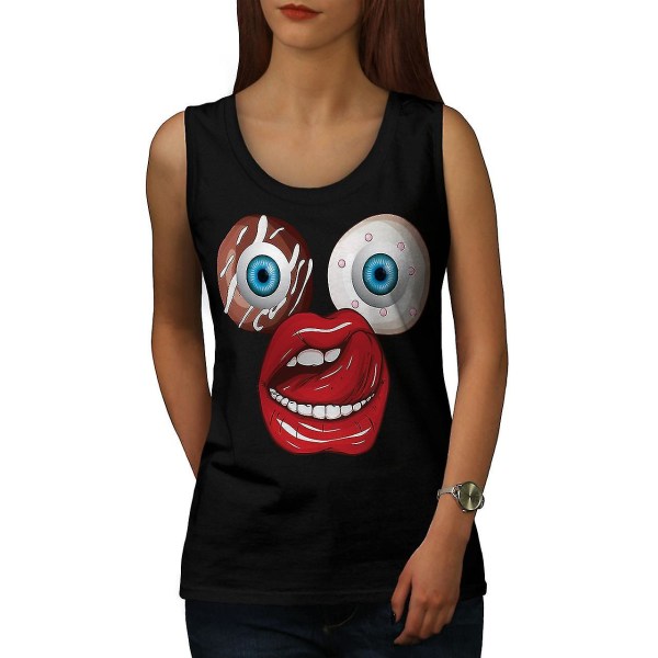 Donut Eye Junk Weird Women Blacktank Top XL