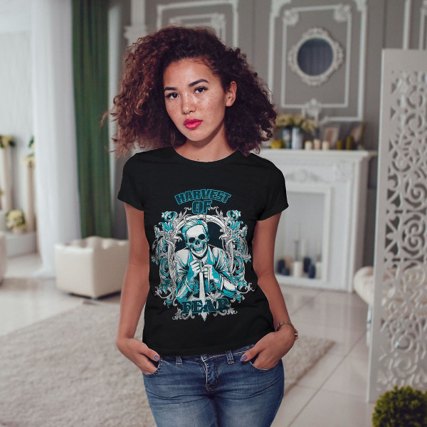 Harvest Fear Flower T-shirt för kvinnor L