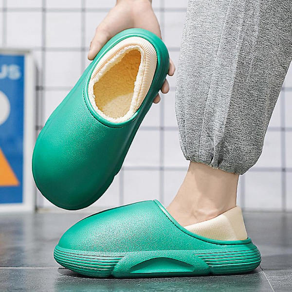 Män Kvinnor Bomulttofflor Modesandaler Utomhus Halkfria Inomhusskor Yj5750 Green 23-24