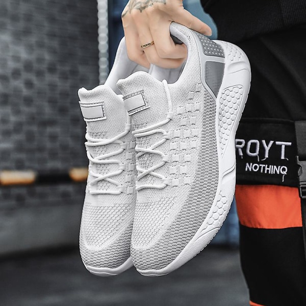 Sportlöparskor för män Lättviktssneakers 2C1011 White 37