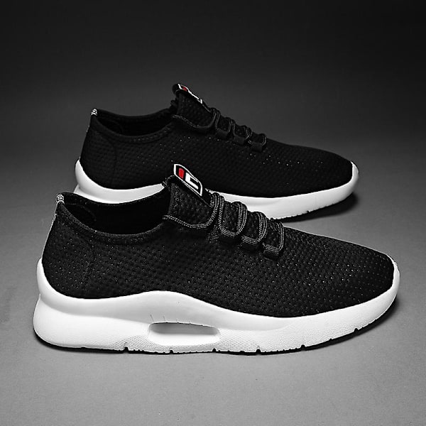 Herrskor Lättviktssneakers som andas Löparskor 2C009 Black 39