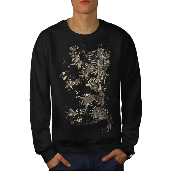 Lion Rampant Flag Men Blacksweatshirt | Wellcoda M