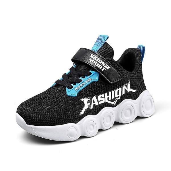 Sneakers för barn som andas löparskor Mode Sportskor 2D996 Black 30
