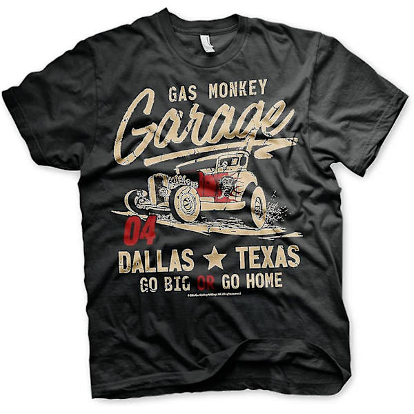 Gas Monkey Garage Officiellt Licensierad Gmg - Go Big Or Go Home T-shirt för män M