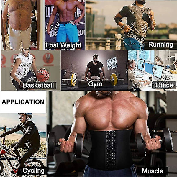Magreducerare för män Bastu Body Shaper Fitness Svetttrimmer Waist Trainer Magbantning Shapewear Waist trainer , svart