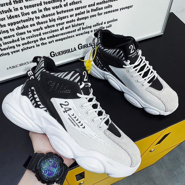 Basketskor för män Högkvalitativa Sportskor Löparskor Z658 White 41
