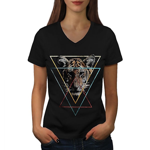 Wild Animal Tiger Face T-shirt för kvinnor M