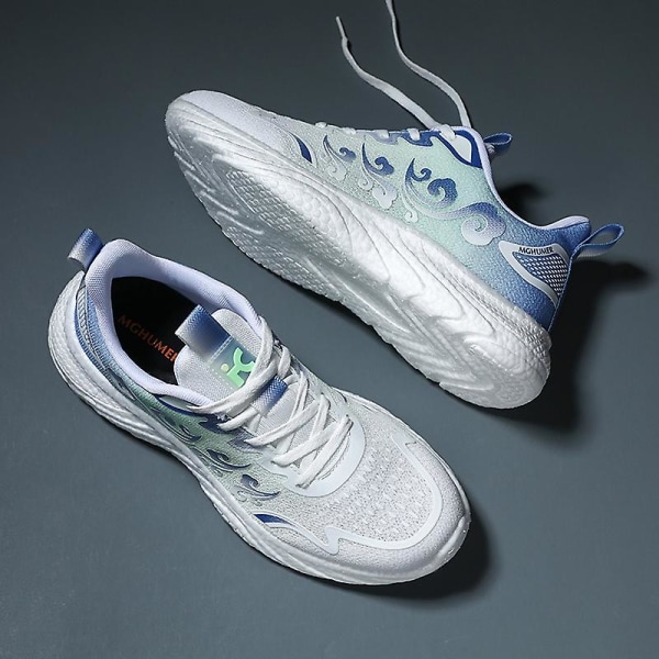 Sneakers för män Löpartennisskor Lättviktsventilerande Sport Athletic 3D2307 Green 41