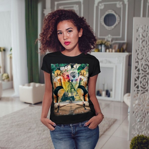 Sexig Girl Novelty Women Blackt-shirt XL