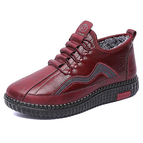 Dammode för äldre mode Casual Plus bomullsskor Vintersportskor 2L7712 Red 41