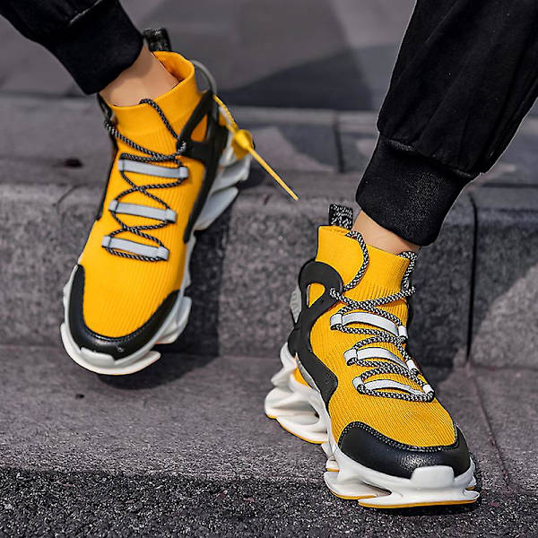 Herr Sport Athletic löparsneakers Walking Shoes 3B9997 Yellow 45