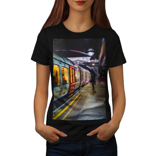 Gammal tågstation Kvinnor Blackt-shirt 3XL