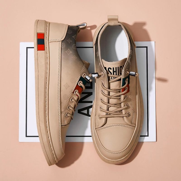 Casual för män Mode Platta skor Frd73 LightBrown 44