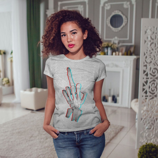 Långfingerhand T-shirt för kvinnor L