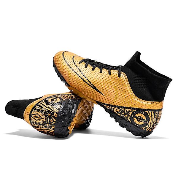 Fotbollsskor för män Spikes Fotbollsskor för ungdomar Stövlar Athletic Sneaker 3C1101-1 Gold 36