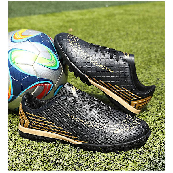 Män Athletic Outdoor Fotboll Sneaker Bekväma vuxna fotbollsskor Black 41