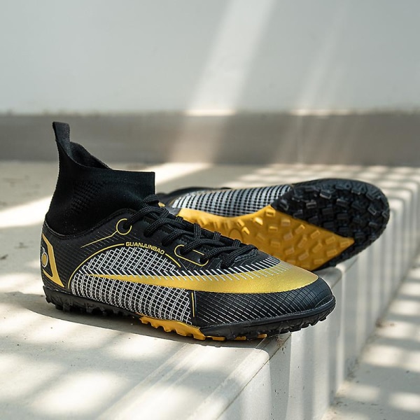Fotbollsskor för män Halkfria fotbollsskor Klossar Gräs Fotbollssneakers Yjz18A Black 41