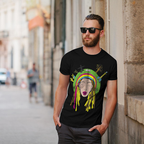 Peace 42 Stoner Rasta Men Blackt-shirt XXL