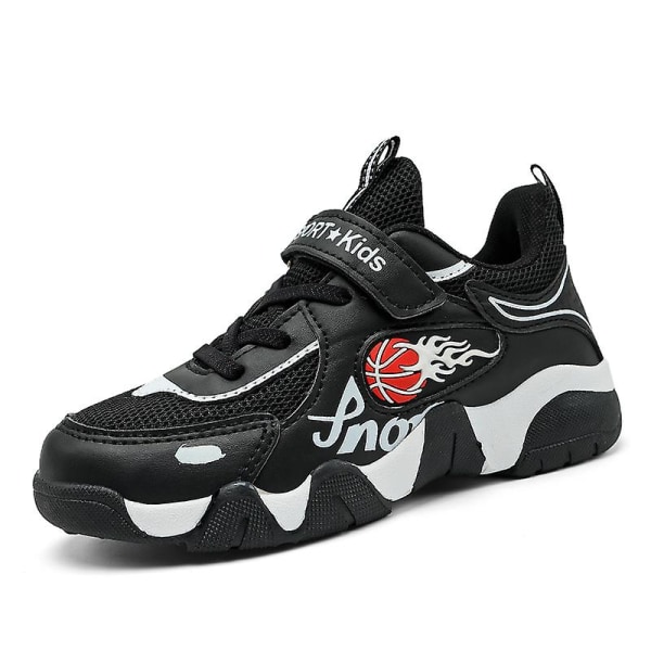 Sneakers för barn Andas löparskor Mode Sportskor för pojkar Flickor 3A1990 Black 28