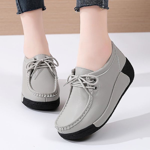 Damskor för casual Loaferskor Mammaskor 3A691 Gray 35