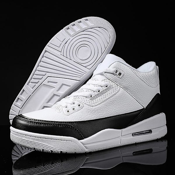 Basketskor för män Mode Halkfria Sneakers Sportskor som andas YJAj3 WhiteBlack 41