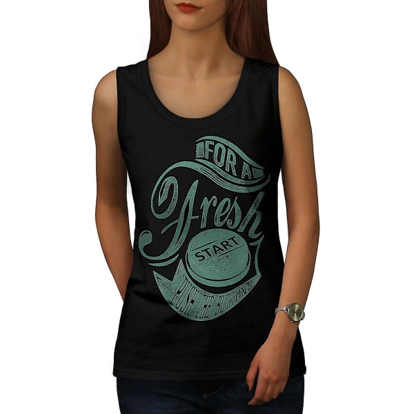 Fresh Start Button Dam Blacktank Top XXL