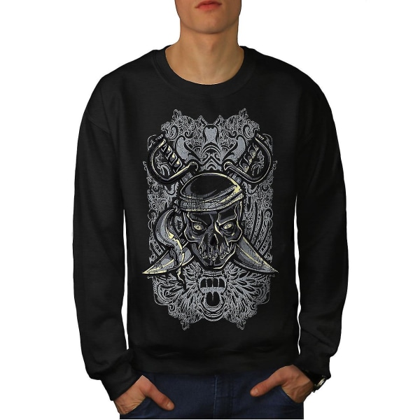 Captain Pirate Dead Men Blacksweatshirt | Wellcoda XL