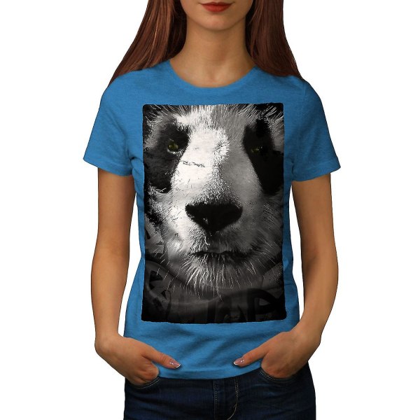 Panda Face Söt Royal T-shirt för kvinnor S