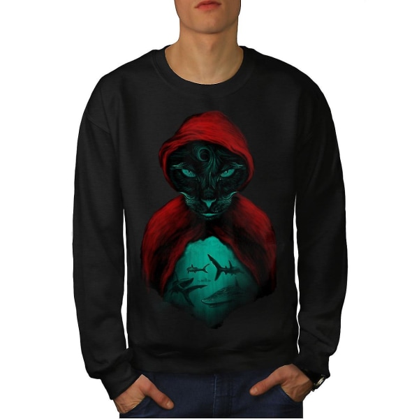 Evil Scary Deadly Cat Men Blacksweatshirt XXL