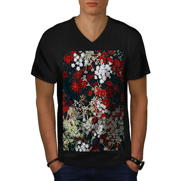 Blomma vattenfärg män T-shirt 3XL