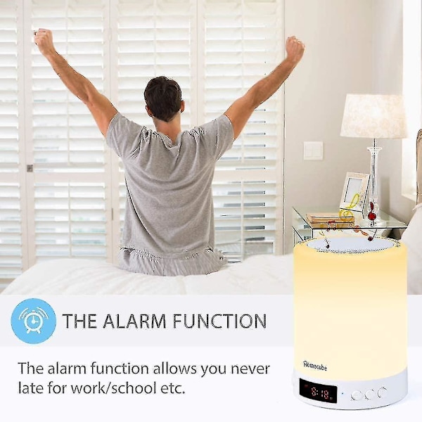 Lampor Touch Sänglampa Bluetooth högtalare Ljus Musik Klocka Alarm Radio Allt-i-ett Bäst