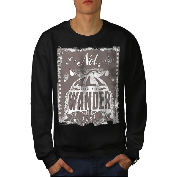 All Who Wander Vintage Men Blacksweatshirt XXL
