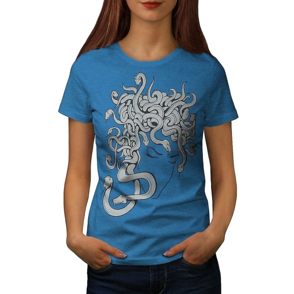 Snake Scary Art Fantasy Women Royal Bluet-shirt L