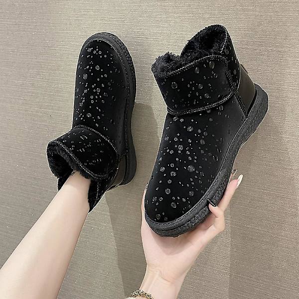 Dam Vinterstövlar Snow Boot Plysch Varma Skor Vattentät Boot Yjy-5 Black 39